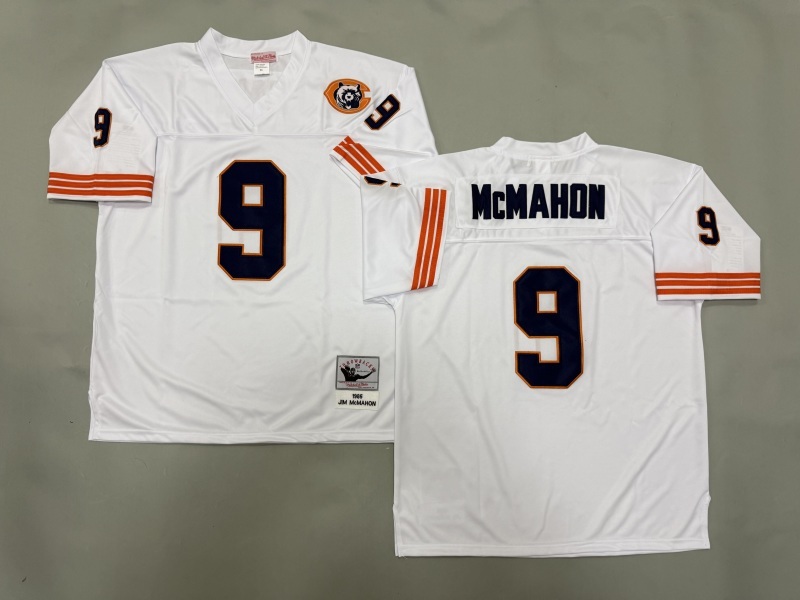 Men 2025 Nike Chicago Bears #9 Mcmahon White Throwback Limited NFL Jersey style 001->chicago bears->NFL Jersey